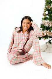 Sugarplum Plaid Girls Lounge Flare Set