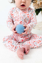 Gingerbread and Bows Zipper Onesie