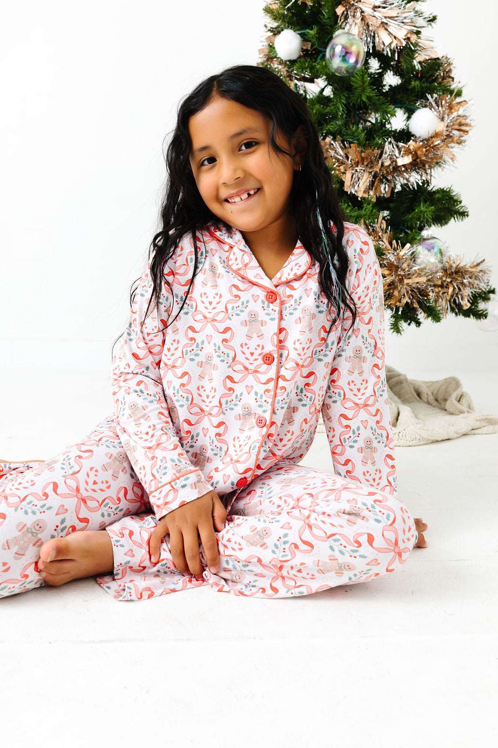 Gingerbread and Bows Girls Lounge Flare Set
