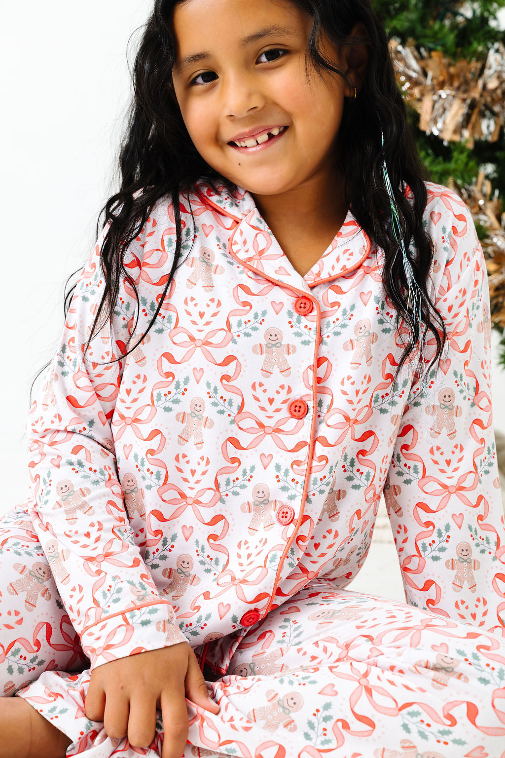 Gingerbread and Bows Girls Lounge Flare Set