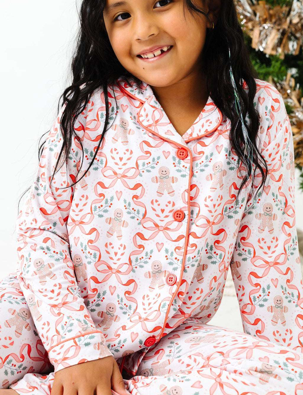 Gingerbread and Bows Girls Lounge Flare Set