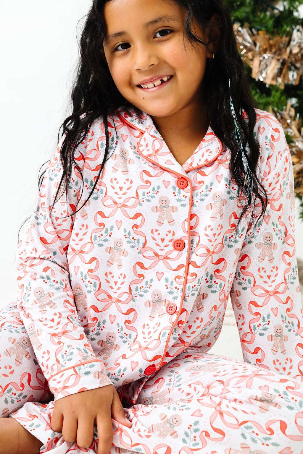 Gingerbread and Bows Girls Lounge Flare Set