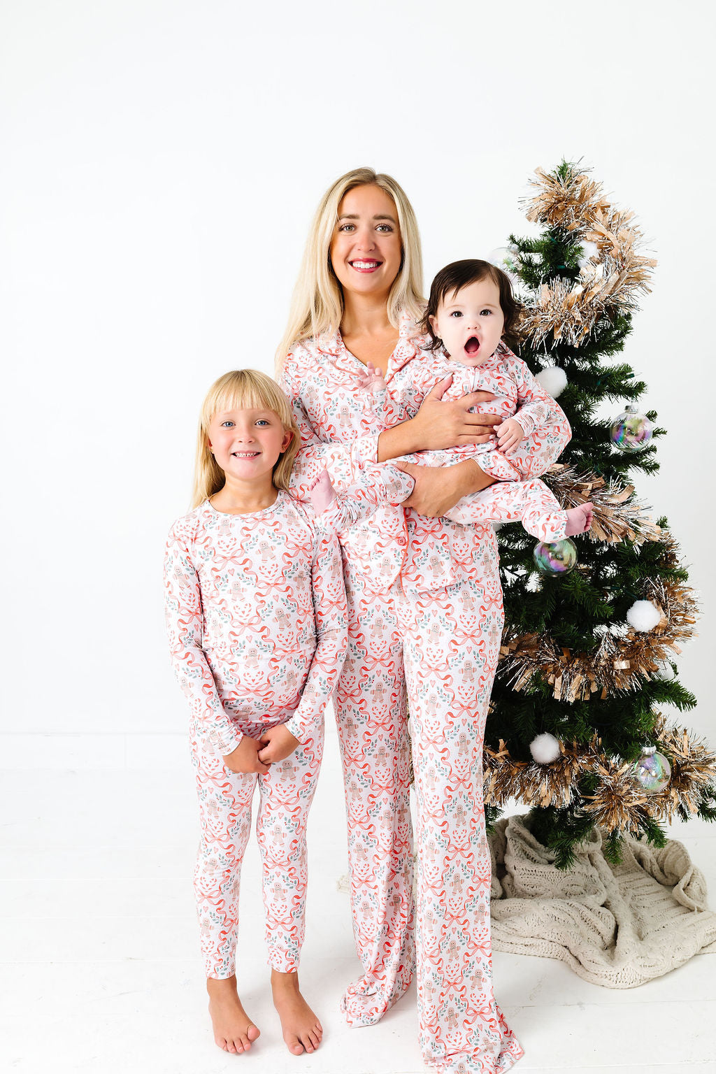 Gingerbread and Bows Two Piece Pajama Set