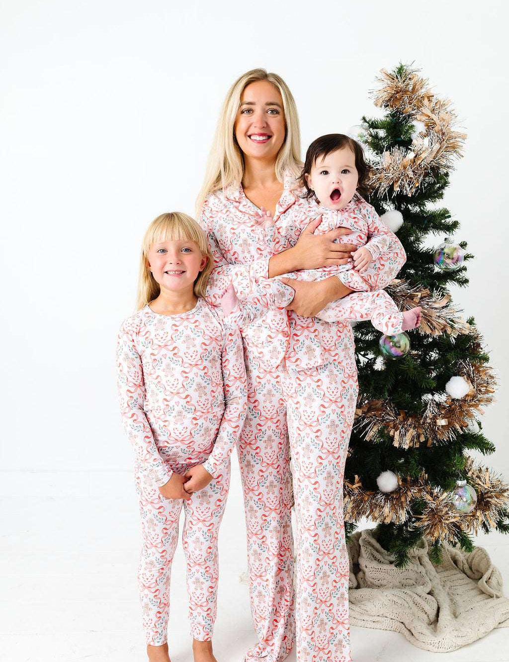 Gingerbread and Bows Two Piece Pajama Set