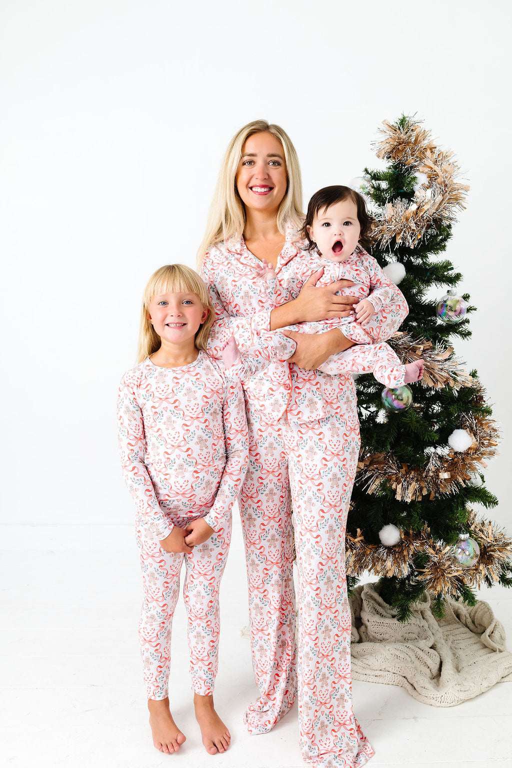 Gingerbread and Bows Two Piece Pajama Set