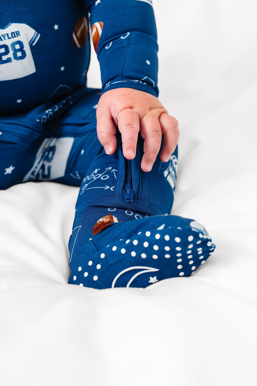 LPC X Jonathan Taylor Blue Zipper Onesie- PREORDER Ships in December