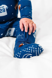 LPC X Jonathan Taylor Blue Zipper Onesie- PREORDER Ships in December