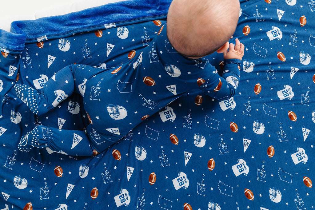 LPC X Jonathan Taylor Blue Zipper Onesie- PREORDER Ships in December