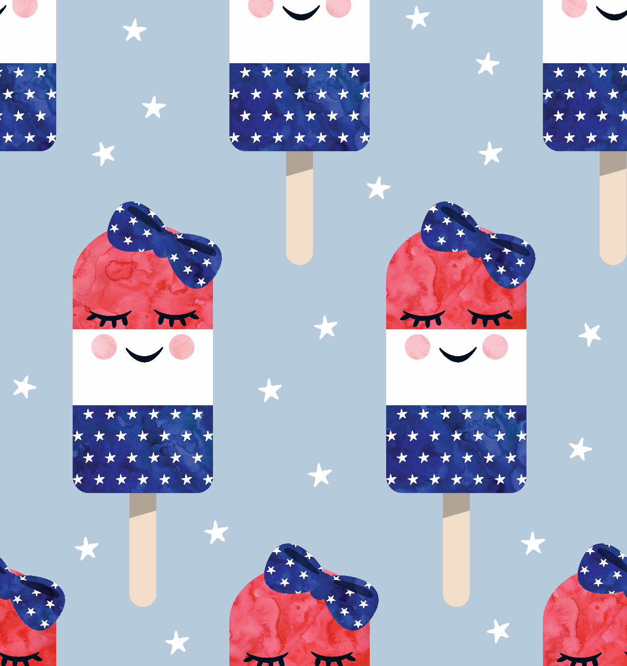 Patriotic Bow Popsicle Zipper Onesie