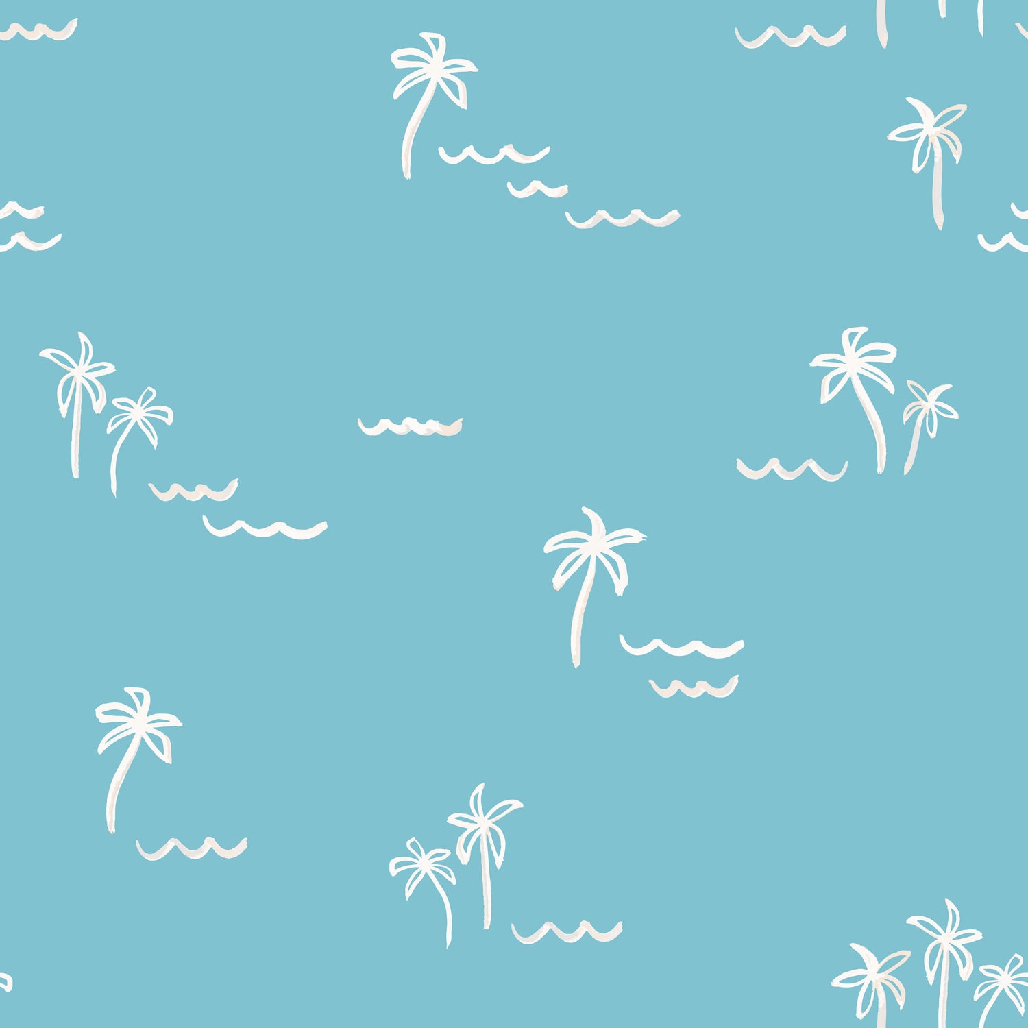 Blue Palm Two-Piece Pajama Set