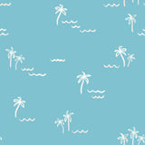 Blue Palm Two-Piece Pajama Set