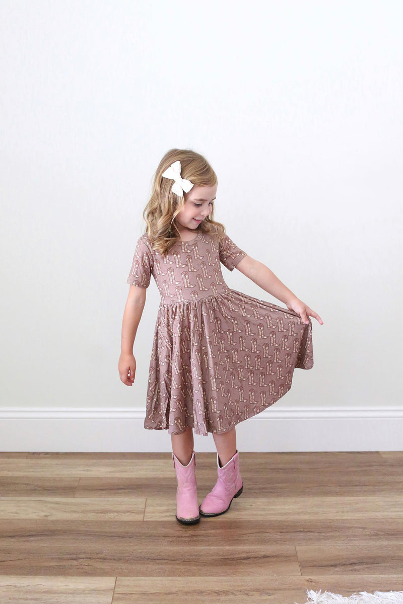 Brown Boots Dress – Little Pajama Co.