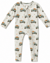 Harvest Pumpkins + Harvest Trucks Zipper Onesie