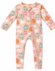 Harvest Pumpkins + Harvest Trucks Zipper Onesie
