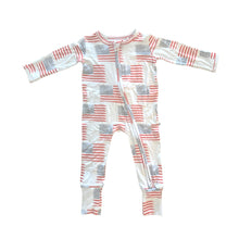 Load image into Gallery viewer, American Flag Convertible Foot Onesie
