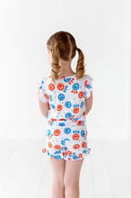 Load image into Gallery viewer, USA Happy Face Ruffle Short Set
