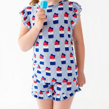 Load image into Gallery viewer, Patriotic Popsicle Ruffle Short Set
