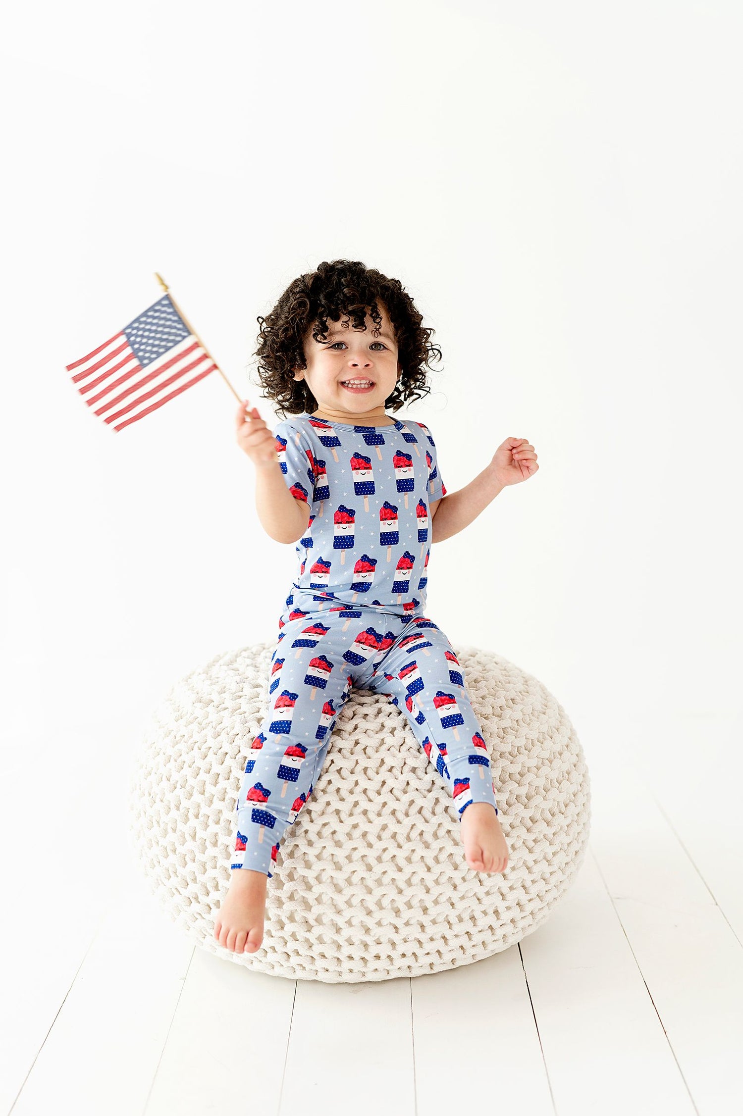 Patriotic Popsicle Bow Two Piece Pajama Set