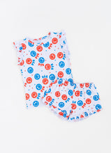 Load image into Gallery viewer, USA Happy Face Ruffle Short Set
