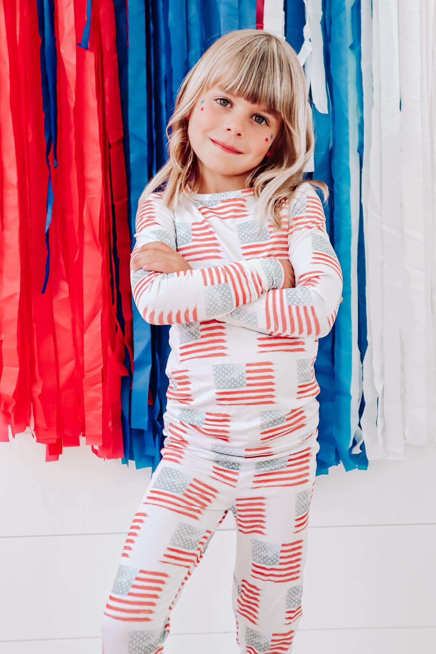 American Flag Two Piece Pajama Set