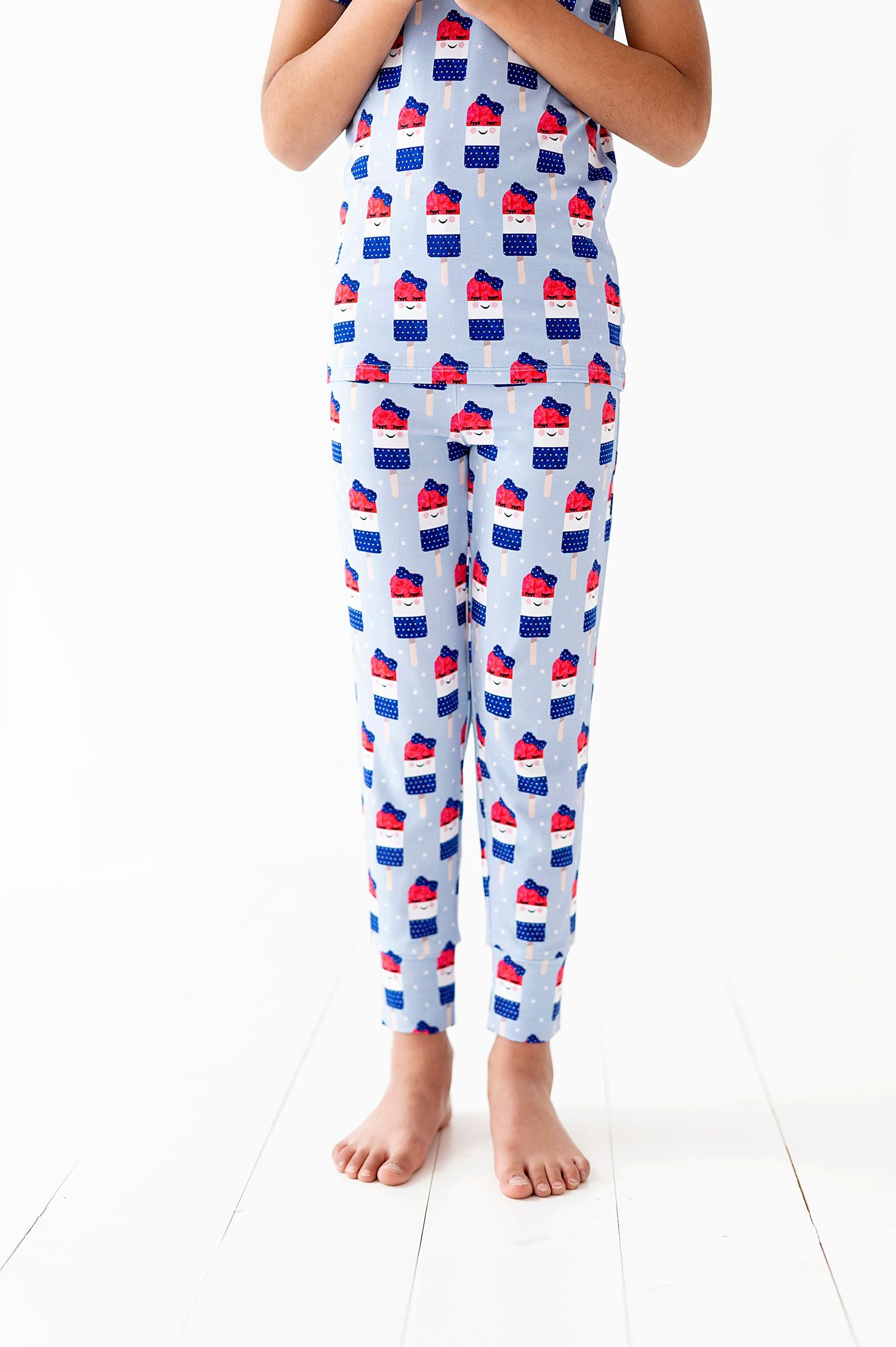 Patriotic Popsicle Bow Two Piece Pajama Set