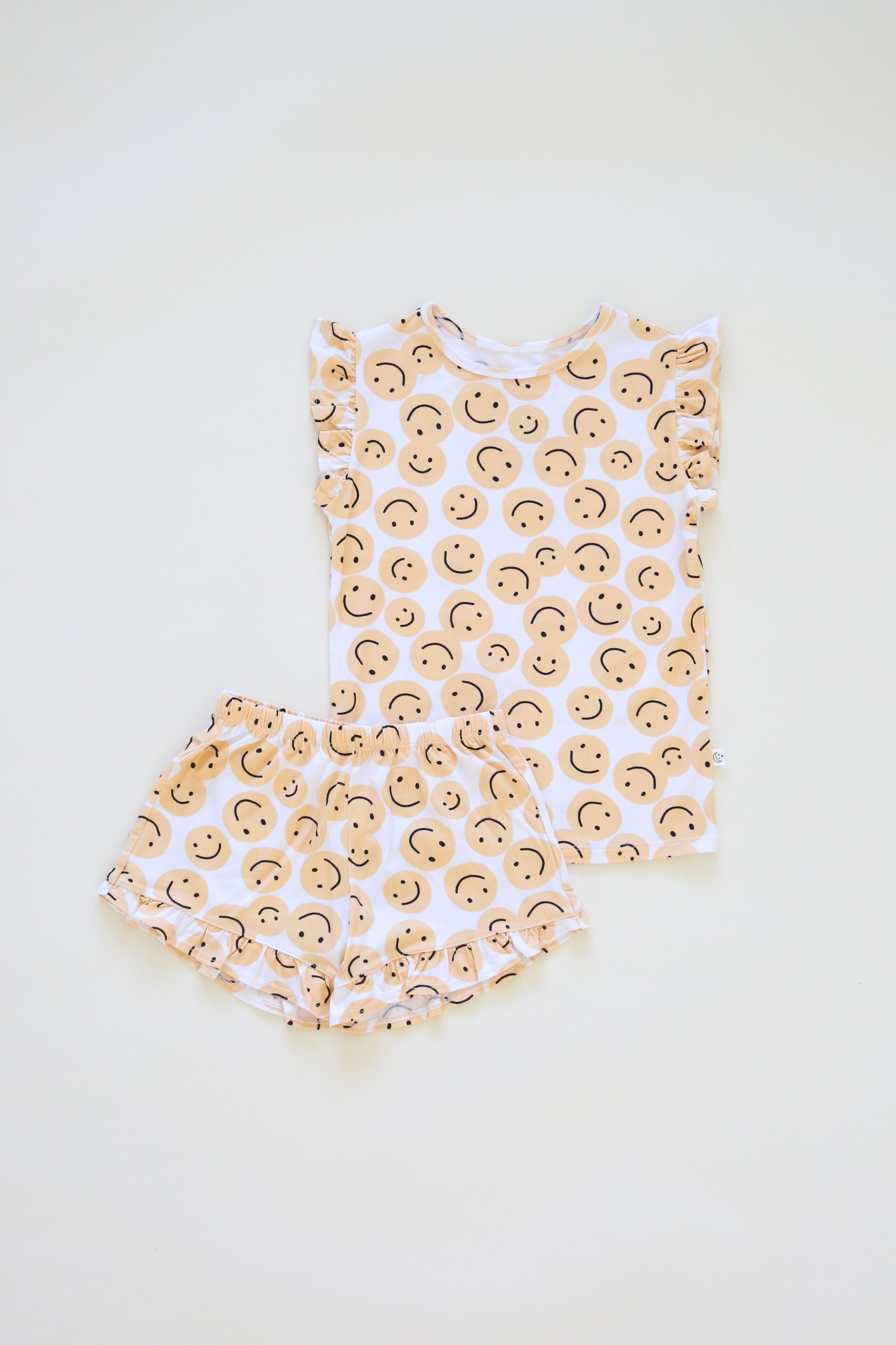 Happy Face Ruffle Short Set