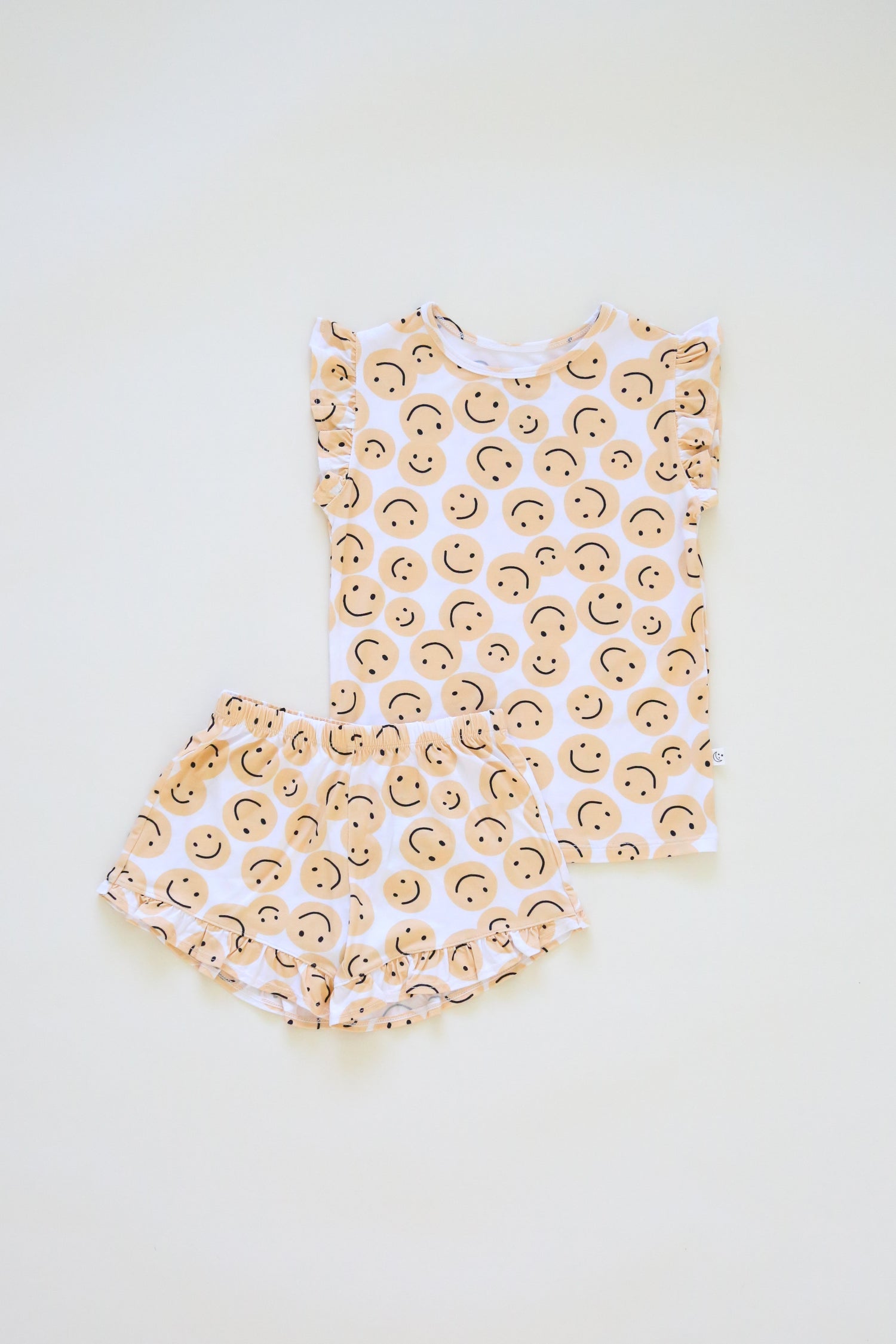 Happy Face Ruffle Short Set