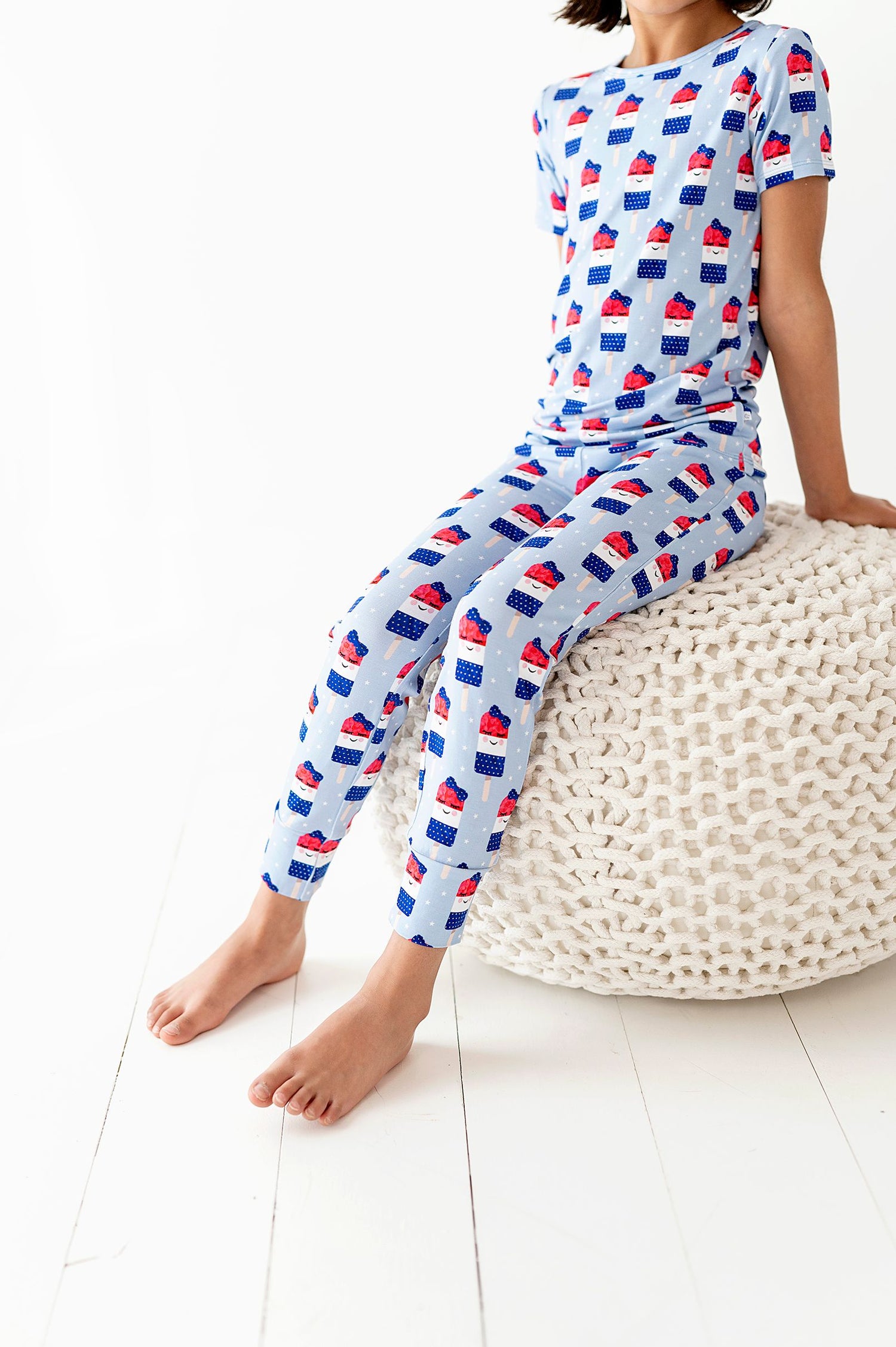 Patriotic Popsicle Bow Two Piece Pajama Set
