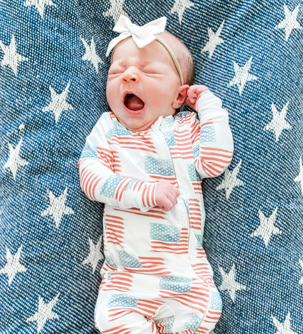 American Flag Zipper Onesie