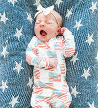 Load image into Gallery viewer, American Flag Convertible Foot Onesie
