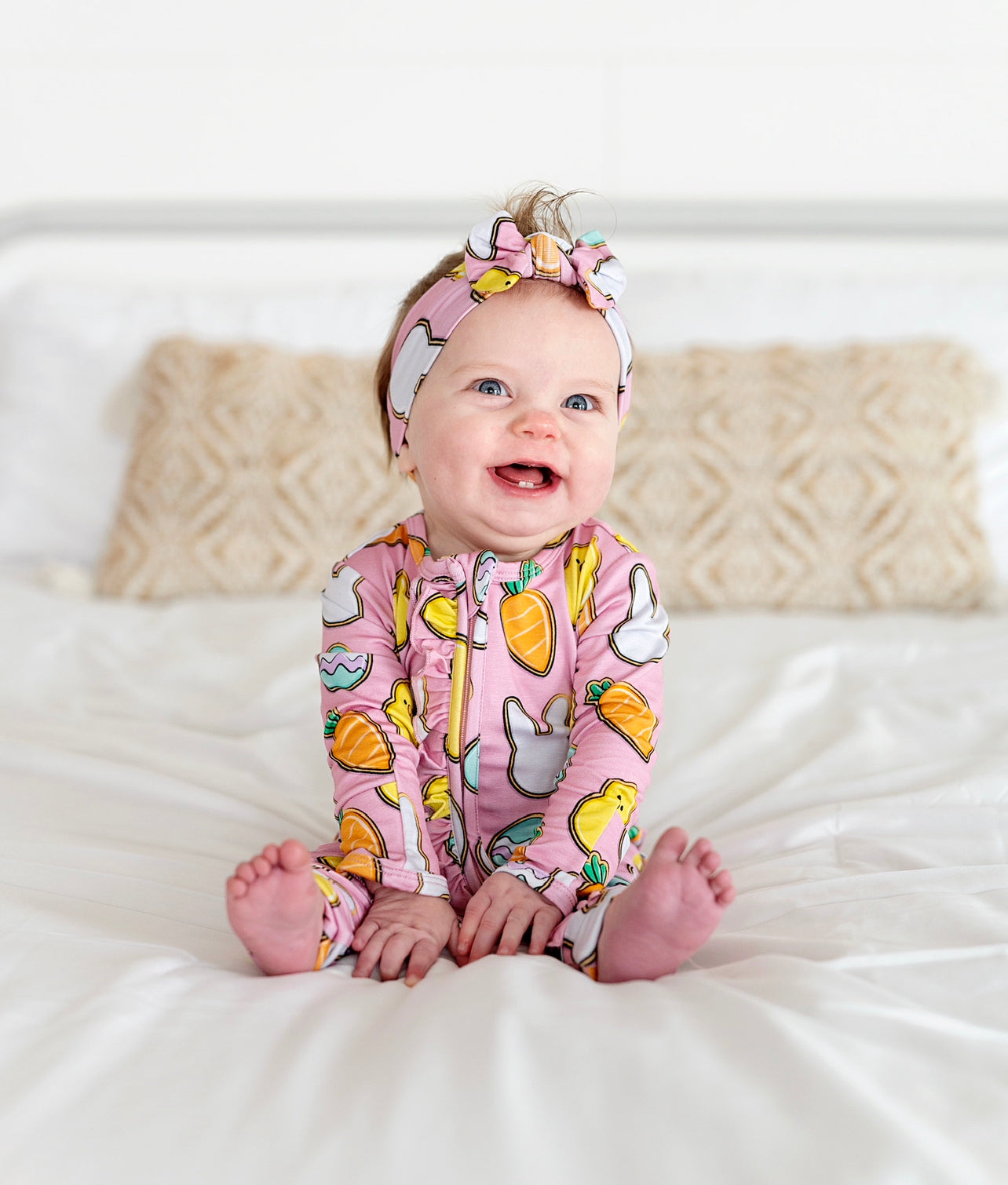 Pink Easter Zipper Onesie