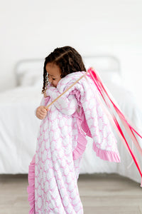 Pink Bow Plush Blanket