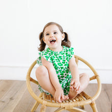 Load image into Gallery viewer, Green Leopard Ruffle Short Set
