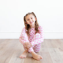 Load image into Gallery viewer, Pink Checker Two-Piece Long Set
