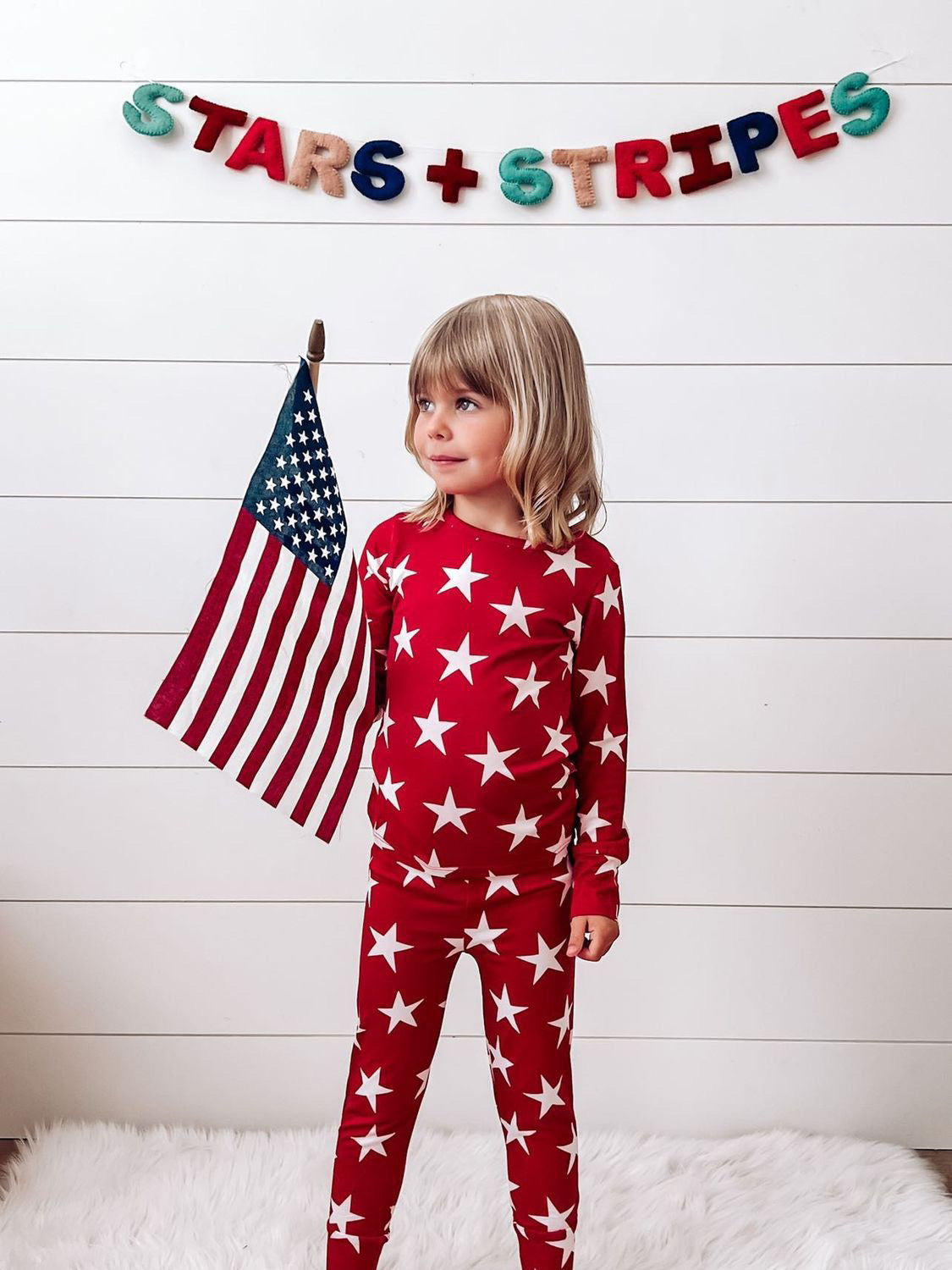 Red Star Two Piece Pajama Set
