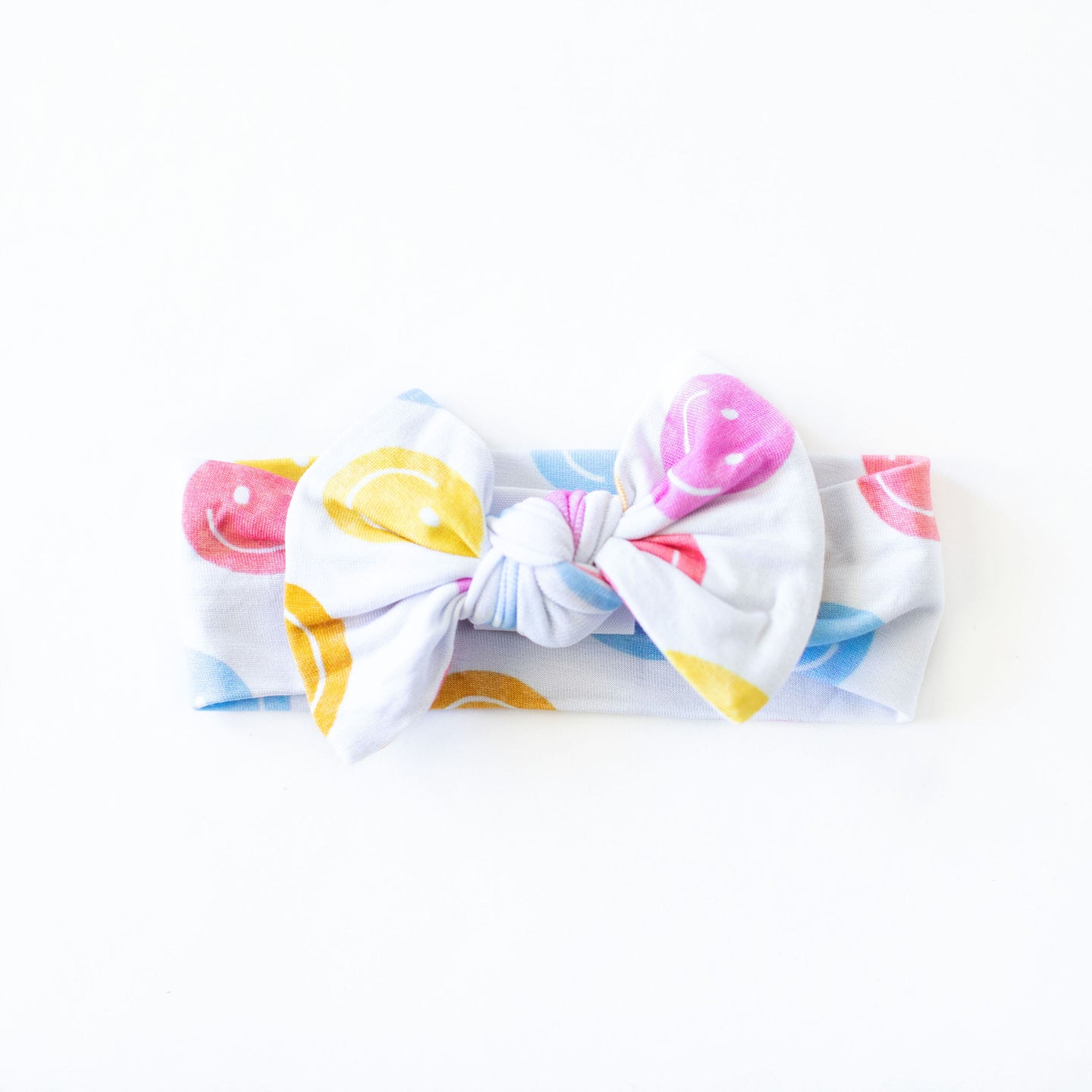 Colorful Happy Face Knot Bow