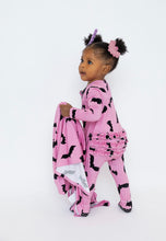 Load image into Gallery viewer, Pink Bat Ruffle Footed Onesie
