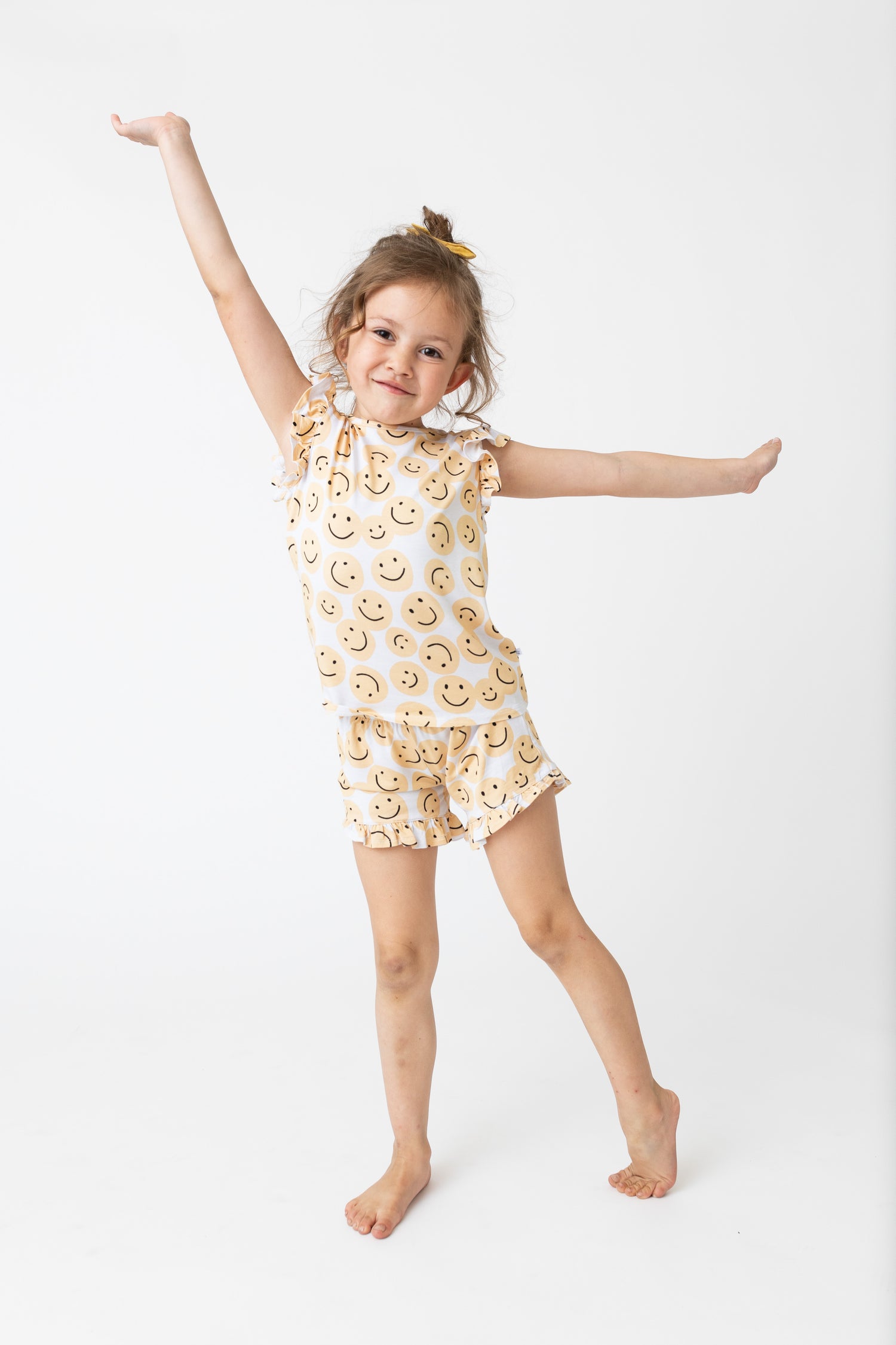 Happy Face Ruffle Short Set