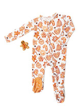 Load image into Gallery viewer, Gingerbread Footed Onesie
